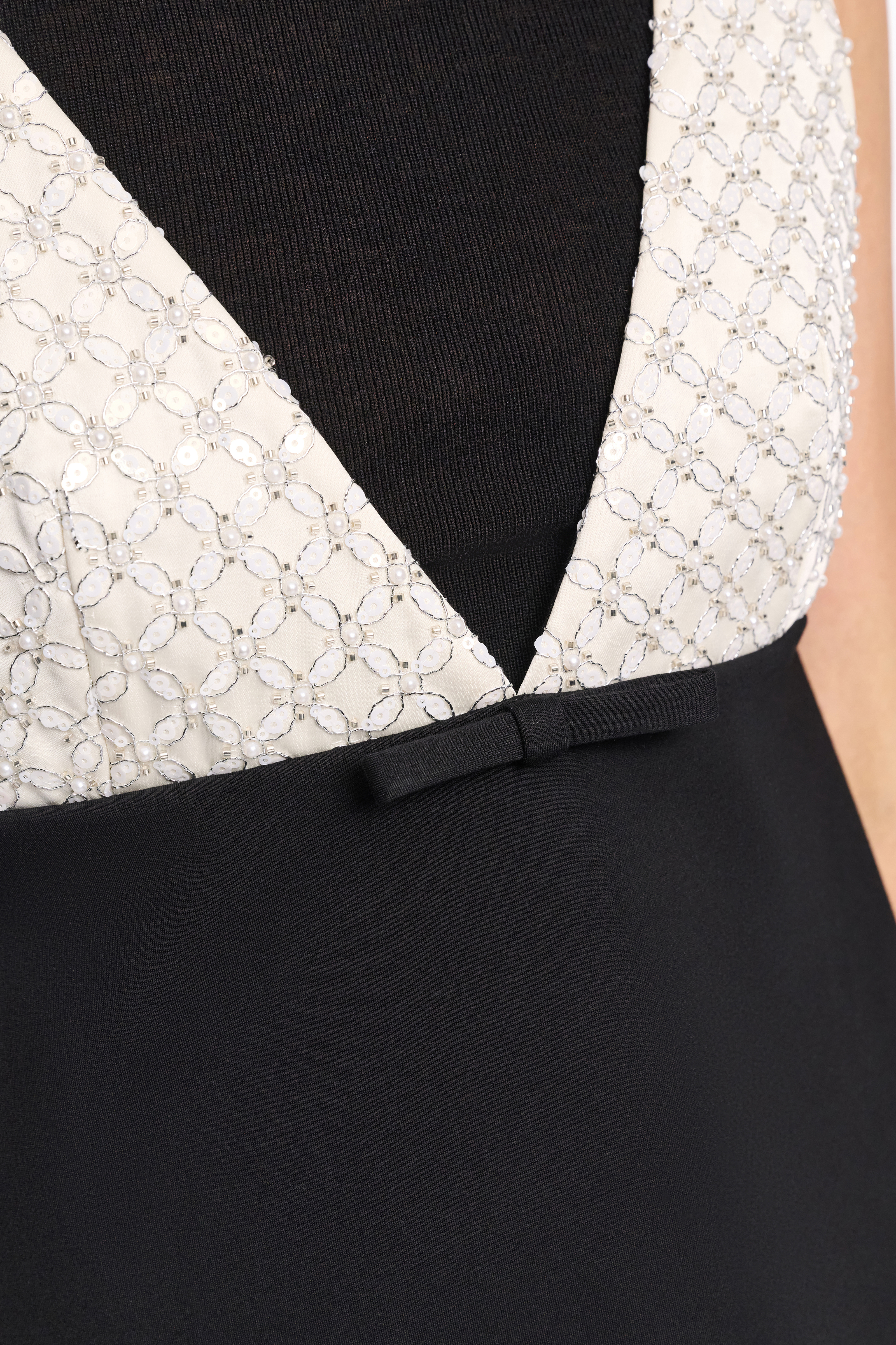 Dorothee Schumacher Sequin embellished dress in Punto Milano black-offwhite